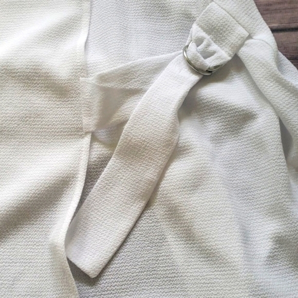 Cato white faux wrap top with adjustable side buckle NWT - Picture 3 of 8